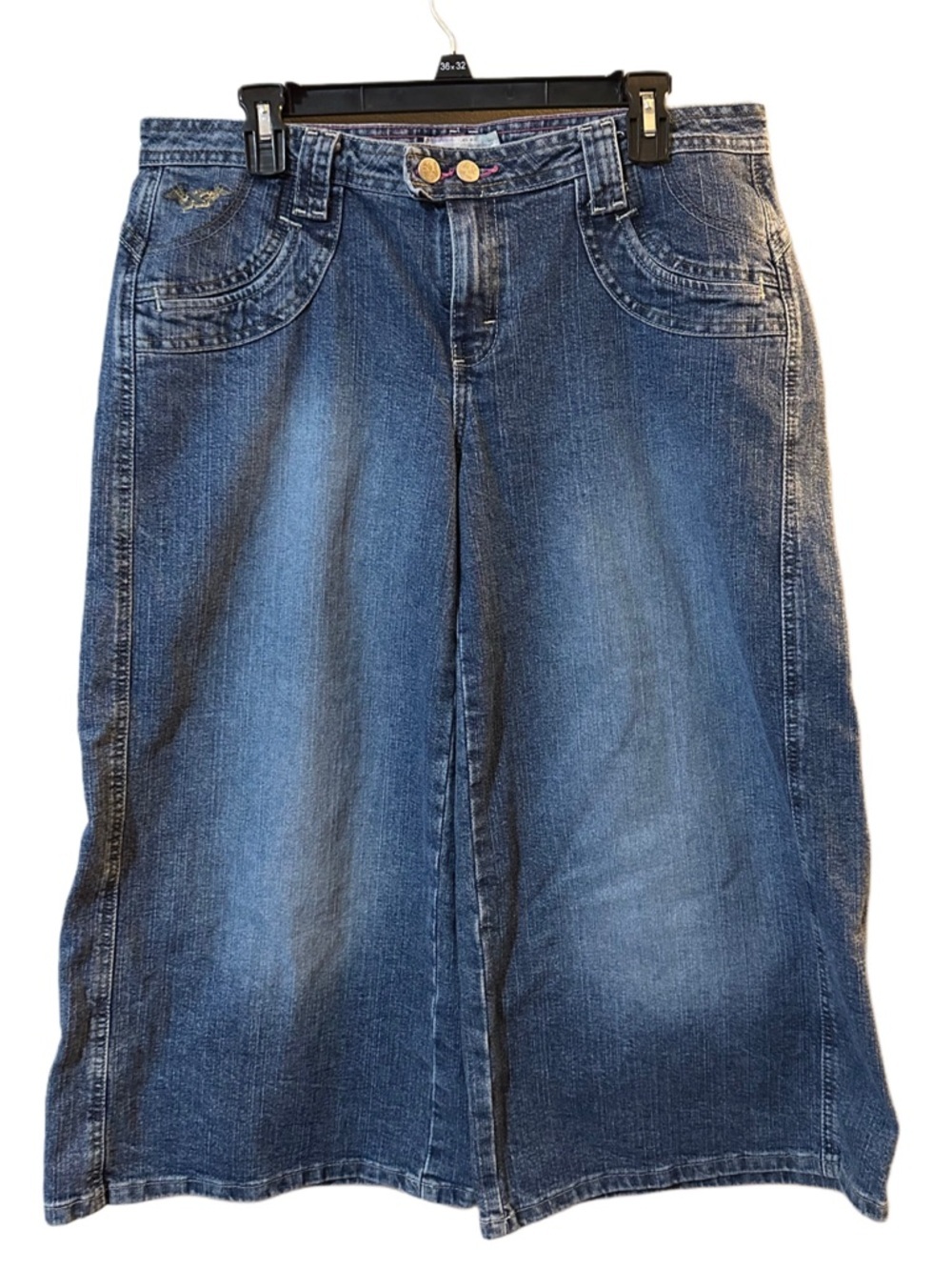 Wrangler 20X Houston Wide-Leg Denim Y2K Baggy Crop Jeans